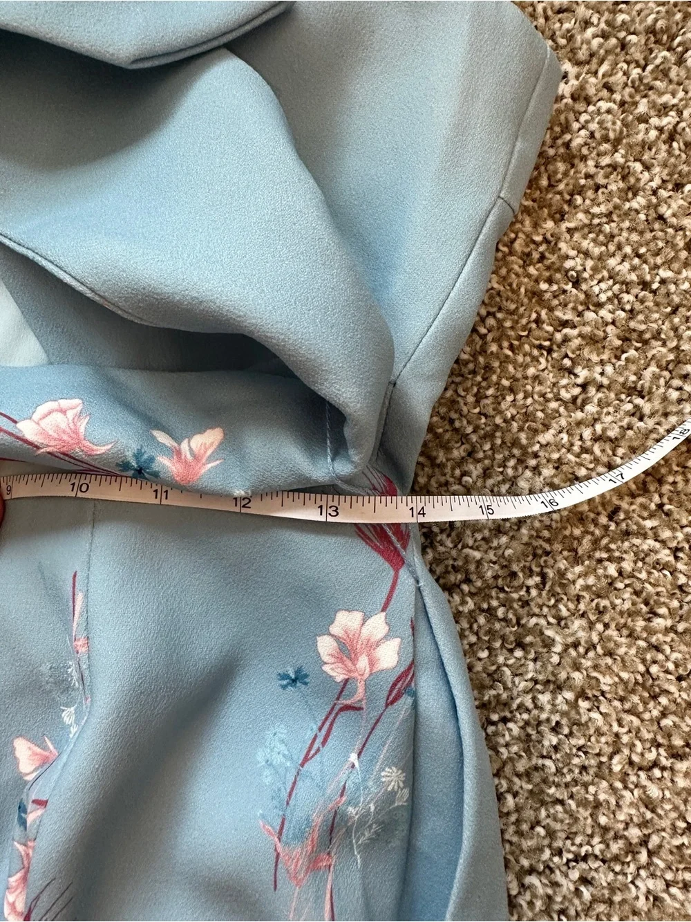Elliatt Light Blue Floral Jumpsuit with Pink Floral Accents - Picture 9 of 13